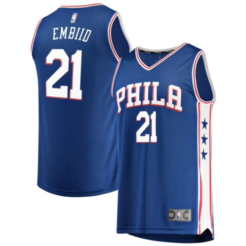 Unbranded Mens Fanatics Branded Joel Embiid Royal Philadelphia 76ers Fast Break Replica Team Color Player Jersey - Icon Edition