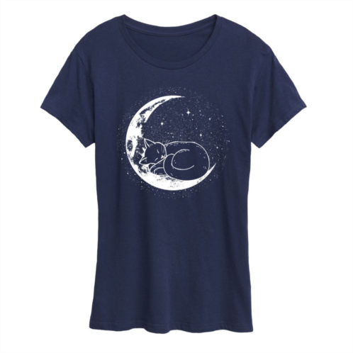 Unbranded Womens Cat Nap Moon Graphic Tee