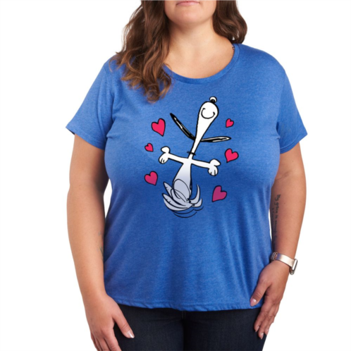 Licensed Character Plus Peanuts Snoopy Dancing Hearts Graphic Tee