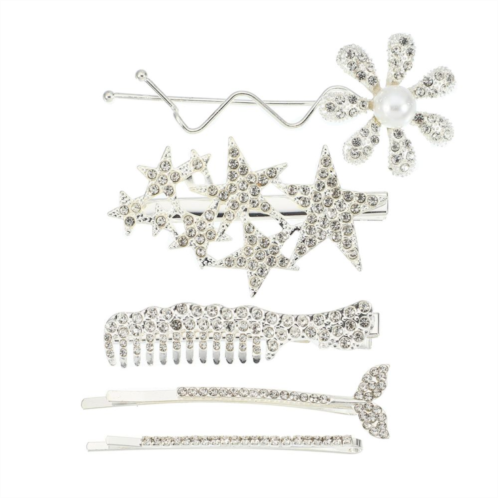 Unique Bargains 1 Set Cartoon Cute Style Non-slip Hair Clip For Women Girls Silver Tone