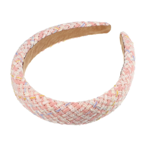 Unique Bargains Retro Style Fabric Headband Classic Casual Style For Women Light Pink 1.38