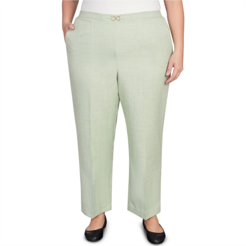 Plus Size Alfred Dunner Buckled Flat Front Waist Short Length Pants