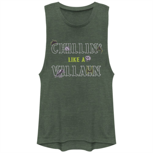 Disneys Villains Chillin Like A Villain Juniors Graphic Festival Muscle Tank Top Top