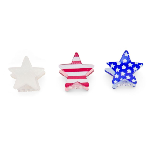 Unbranded Patriotic Star 3-piece Small Claw Hair Clip Set