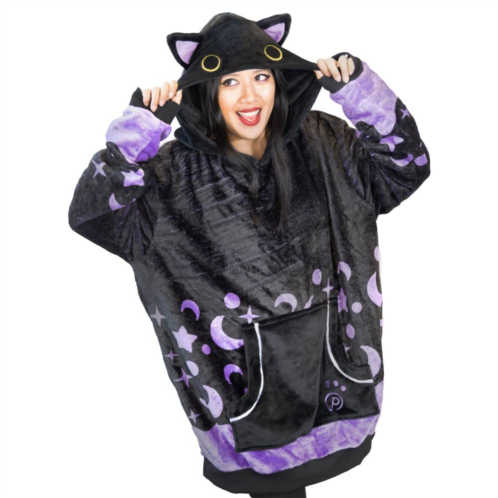 Plushible Unisex Black Cat Snugible Blanket Hoodie & Pillow