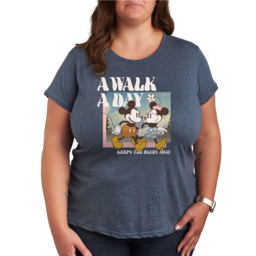 Disneys Mickey & Minnie Mouse Plus A Walk A Day Graphic Tee