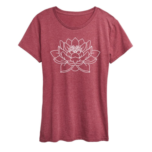 Unbranded Womens Lotus Flower Outline Graphic Tee