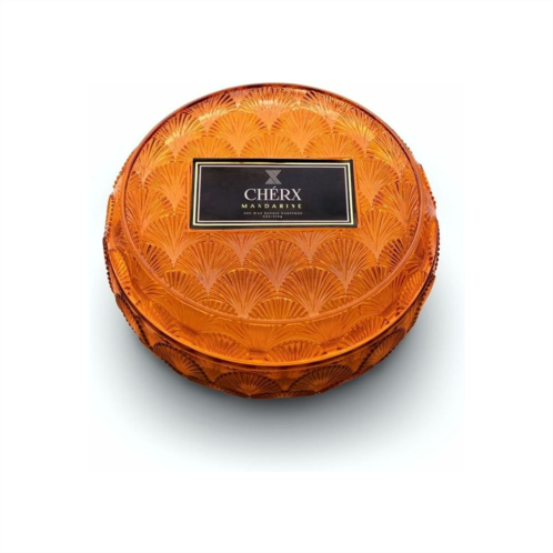 Cherx Scented Soy Wax Candle 8oz Embossed Glass Decorative Bowl 20 Hour Burn Time