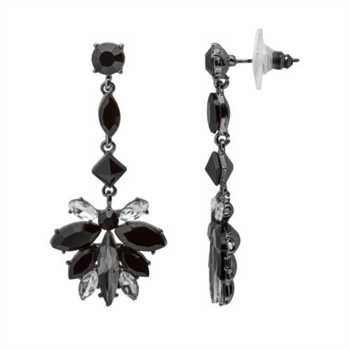 Emberly Hematite Black Crystal Statement Drop Earrings