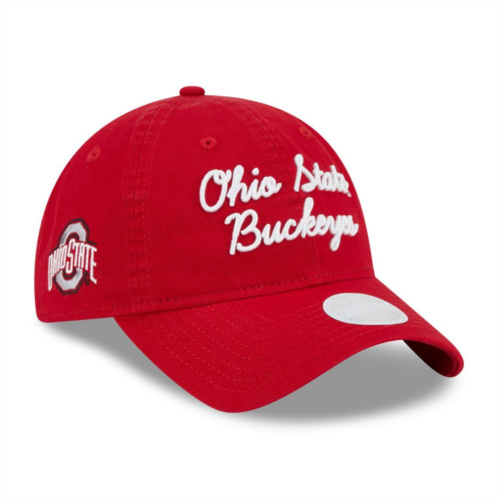 Womens New Era Scarlet Ohio State Buckeyes Script 9TWENTY Adjustable Hat
