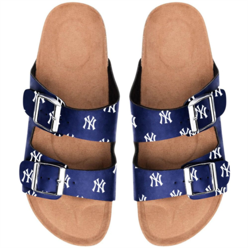 FOCO Womens New York Yankees Mini Print Double Buckle Sandal