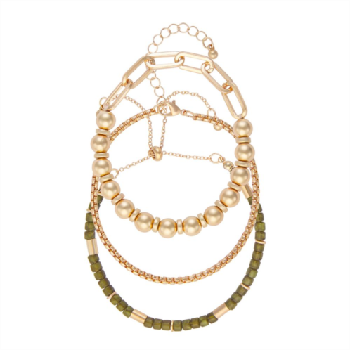 Sonoma Goods For Life Gold Tone Beaded Bracelet 3-Pack Set