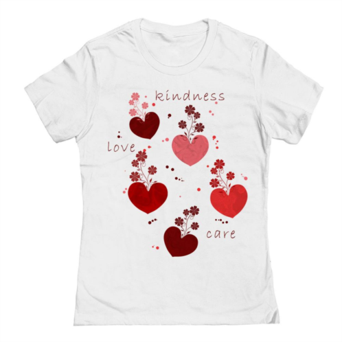 Unbranded Juniors Flowers Hearts And Valentines Valentines Graphic Tee