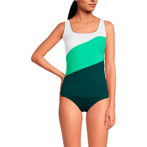 Womens Lands End DDD-Cup Square Neck Underwire Tankini Swimsuit Top