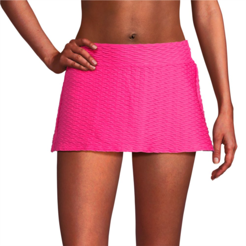 Womens Lands End Textured Chlorine Resistant Mini Swim Skirt