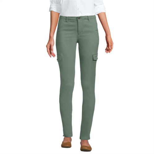 Womens Lands End Mid Rise Slim Cargo Chino Pants