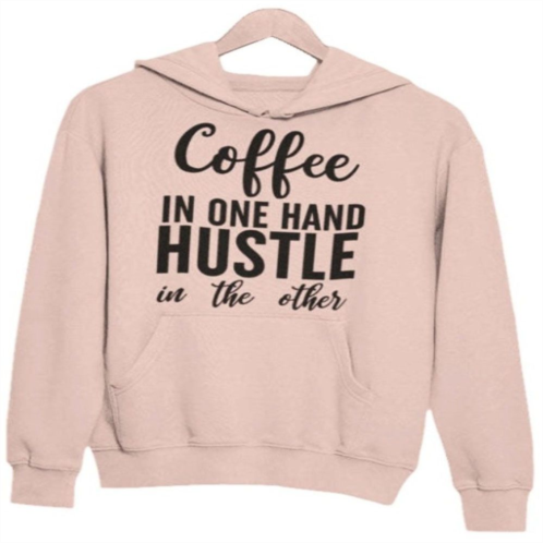 Merchmallow Womens Coffee In One Hand Hustle In The Other Hoodie