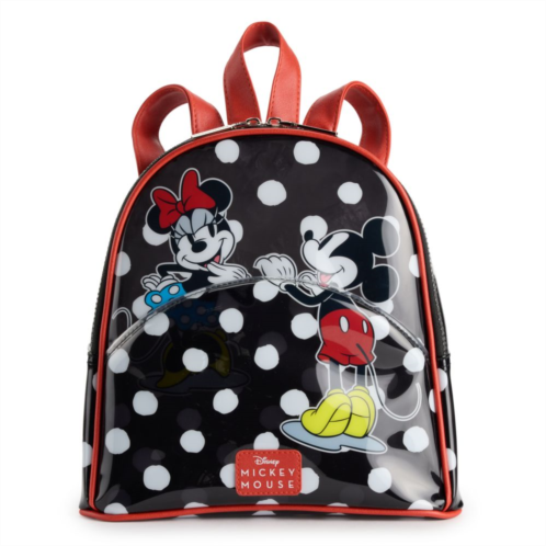 Disneys Mickey and Minnie Mouse Clear Polka Dot Mini Backpack