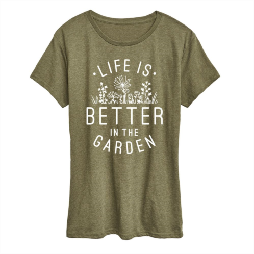 Unbranded Womens Life Is Better In The Garden Graphic Tee