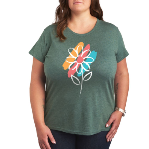 Unbranded Plus Daisy Paint Splotches Graphic Tee