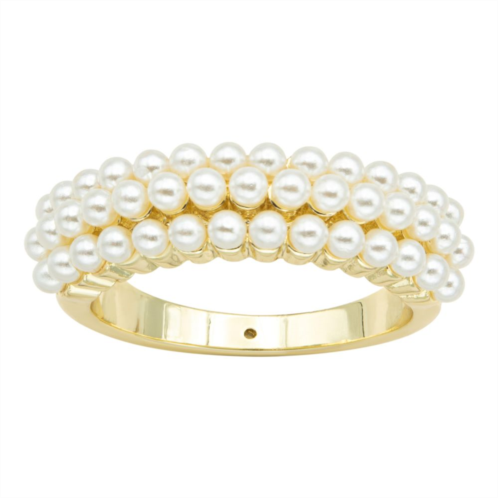 Brilliance Gold Tone Simulated Pearl Ring