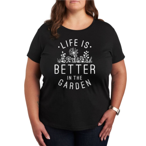 Unbranded Plus Life Is Better In The Garden Graphic Tee
