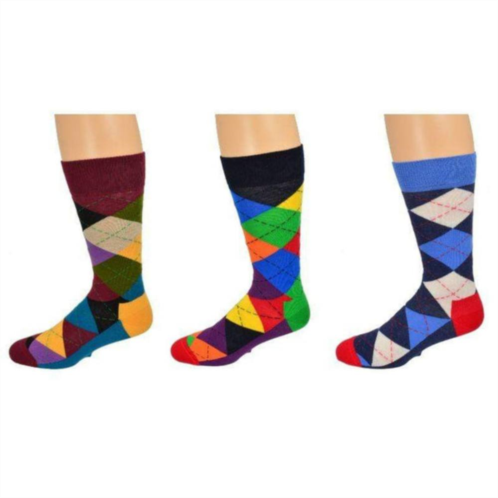 WEAR SIERRA Mens Colorful Crew Socks In Combed Cotton (3 Pair Packs)