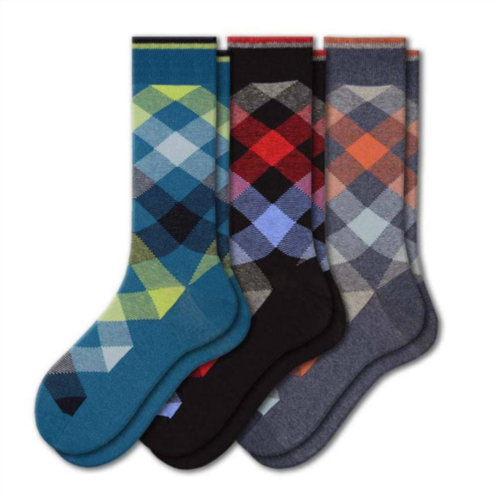 WEAR SIERRA Mens Combed Cotton Socks - Argyle Pattern (3 Pair Packs)