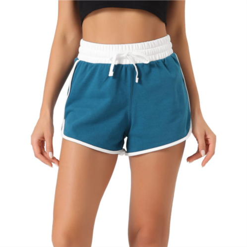 Cheibear Womens Sweat Shorts Casual Summer Lounge Athletic Elastic Cotton Running Shorts