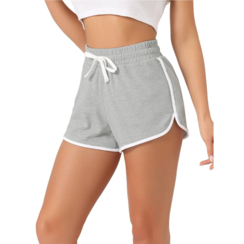 Cheibear Womens Sweat Shorts Casual Summer Lounge Athletic Elastic Cotton Running Shorts
