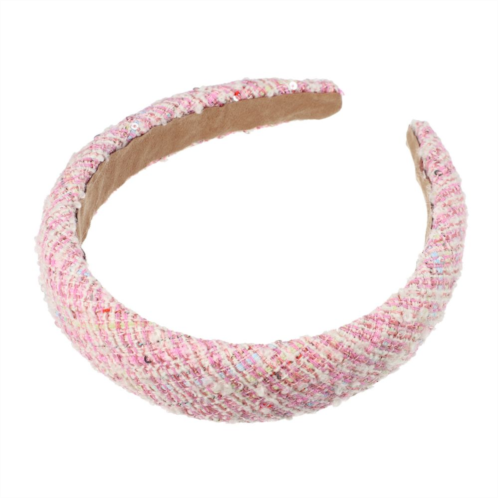 Unique Bargains Retro Style Fabric Headband Classic Casual Style For Women Pink 5.31x1.38