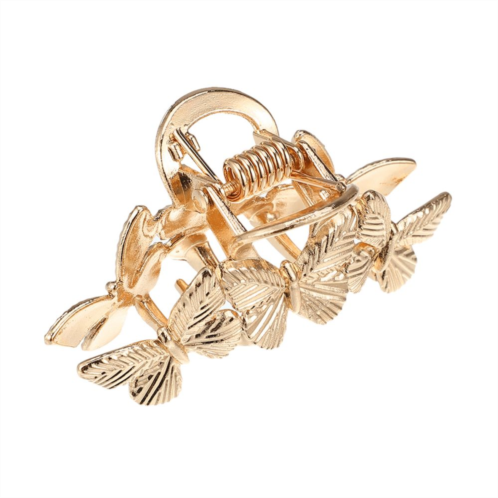 Unique Bargains Butterfly Shape Metal Hair Clips Claws For Women Cute Hair Clamps Gold Tone