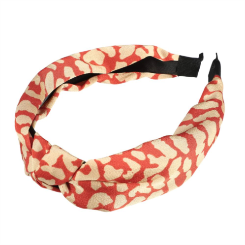 Unique Bargains Leopard Pattern Headband For Women Elastic Knotted Headband Accessories Red