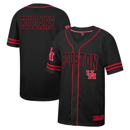 Mens Colosseum Black Houston Cougars Free Spirited Mesh Button-Up Baseball Jersey