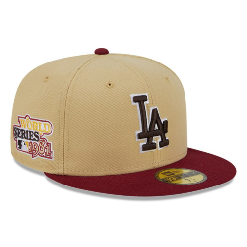 Mens New Era Vegas Gold/Cardinal Los Angeles Dodgers 59FIFTY Fitted Hat