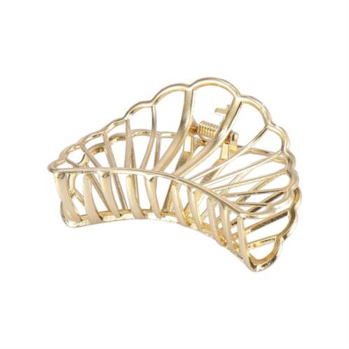 Unique Bargains 2.8 Inch Women Metal Hair Claw Hair Barrettes Clips Shell Shaped Line Claw