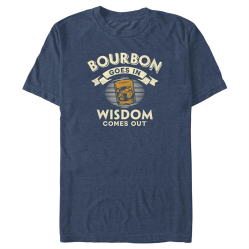Unbranded Big & Tall Bourbon Comes In Wisdom Comes Out Graphic Tee