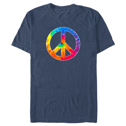 Unbranded Big & Tall Peace Sign Tie Dye Print Graphic Tee