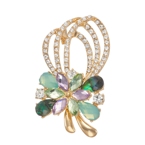 Napier Gold Tone Abalone Floral Swag Pin