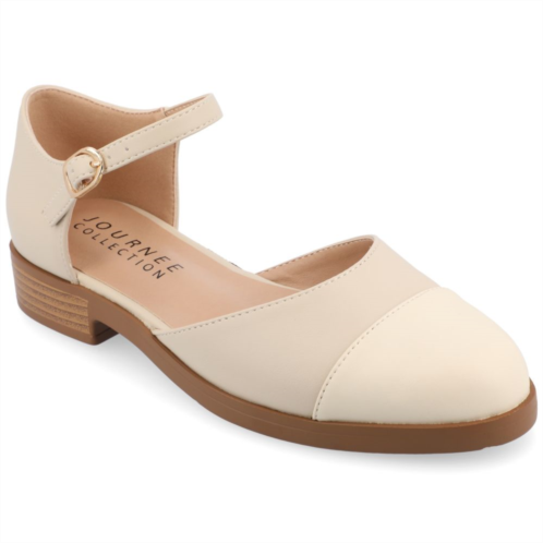 Journee Collection Tesley Womens Tru Comfort Foam Two Tone Mary Jane Flats