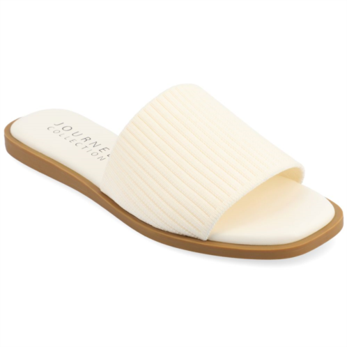 Journee Collection Prisilla Womens Tru Comfort Foam Linen Slip On Slide Sandals