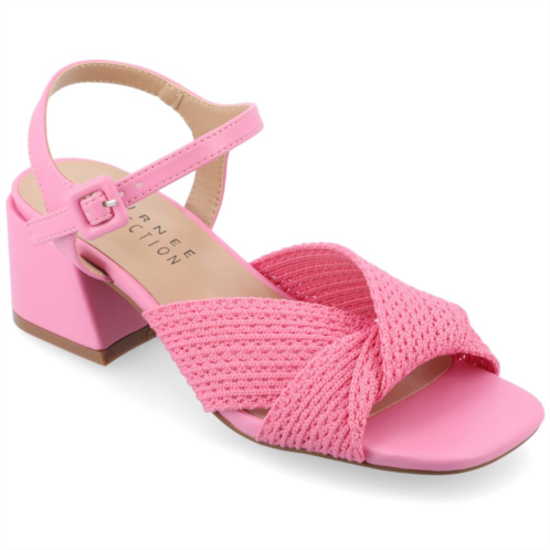 Journee Collection Zerlina Womens Tru Comfort Foam Knit Block Heel Sandals