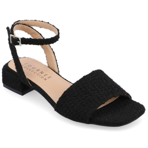 Journee Collection Adleey Womens Tru Comfort Foam Tweed Low Block Heel Sandals