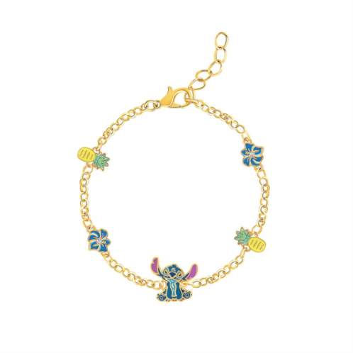 Disneys Lilo & Stitch 18k Gold Flash-Plated Station Bracelet
