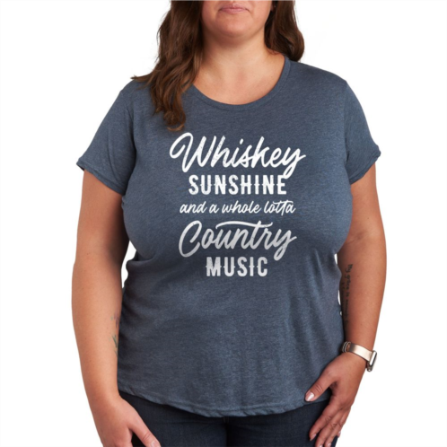 Unbranded Plus Whiskey Sunshine Country Music Graphic Tee