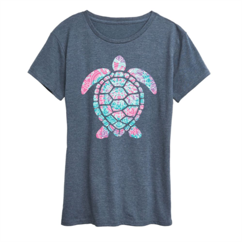 Unbranded Womens Tie Dye Mandala Turtle Graphic Tee