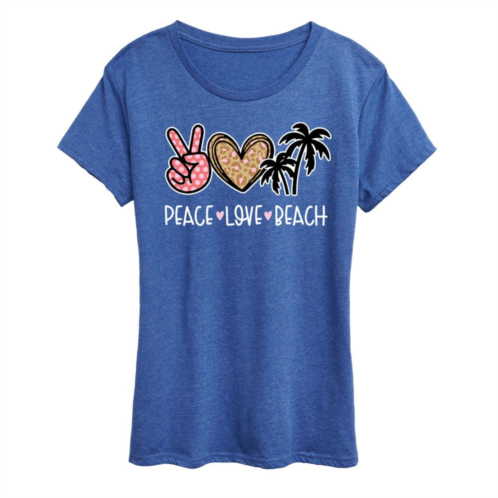 Unbranded Womens Peace Love Beach Graphic Tee