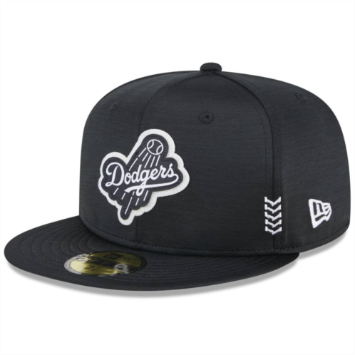 Mens New Era Black Los Angeles Dodgers 2024 Clubhouse 59FIFTY Fitted Hat