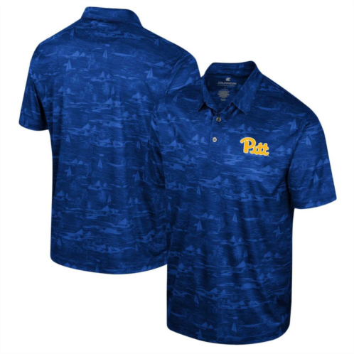 Mens Colosseum Royal Pitt Panthers Daly Print Polo