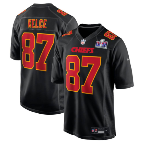 Nitro USA Mens Nike Travis Kelce Black Kansas City Chiefs Super Bowl LVIII Carbon Fashion Game Player Jersey